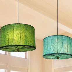 Hot Drum Pendant 24” Leaf Lamp – Green – made to order (4 month lead time) Leaf Lamps