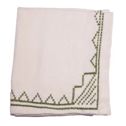 Clearance Embroidered Tribal Napkins – Green Linens
