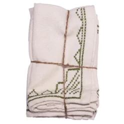 Clearance Embroidered Tribal Napkins – Green Linens