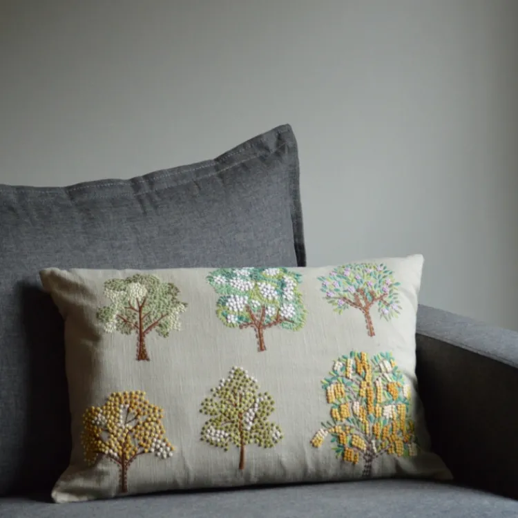 Outlet Enchanting Trees Embroidered Pillow Pillows