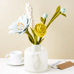Sale Felt Billy Buttons – Pastel Blue Felt Flowers