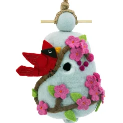 Clearance Felt Birdhouse Cherry Cardinal Birdhouses