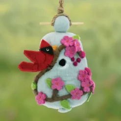 Clearance Felt Birdhouse Cherry Cardinal Birdhouses