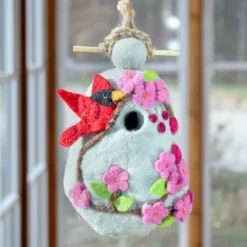 Clearance Felt Birdhouse Cherry Cardinal Birdhouses