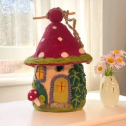 Hot Felt Birdhouse Mossy Mushroom Birdhouses