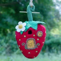 Discount Felt Birdhouse Strawberry Cottage Birdhouses