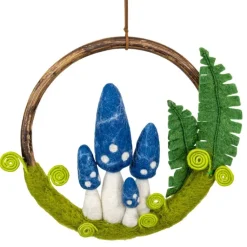 Discount Felt Forest Ring Blue Mystery Mushroom Wall Decor | Felt Flowers