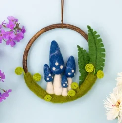 Discount Felt Forest Ring Blue Mystery Mushroom Wall Decor | Felt Flowers