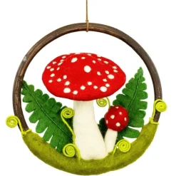 Hot Felt Forest Ring Red Toadstool Wall Decor | Felt Flowers