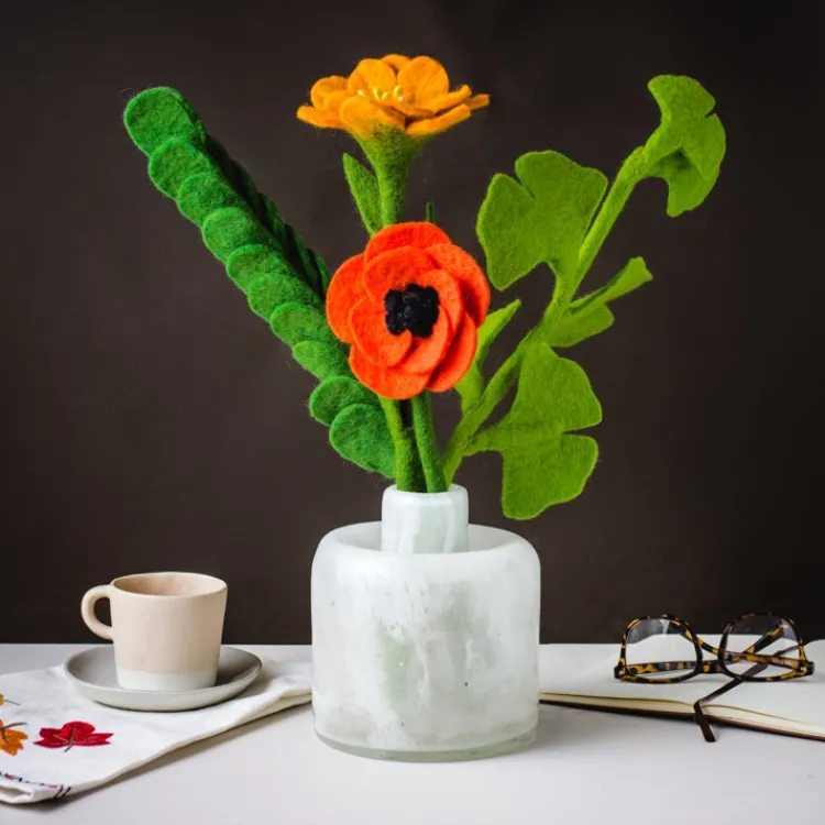Fashion Felt Ginkgo Leaf – Mid Green Felt Flowers