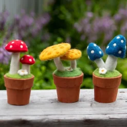 Best Felt Mushroom Potted Plant Twin Fairy Felt Flowers