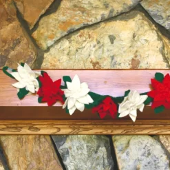 Discount Felt Poinsettia Garland Garlands