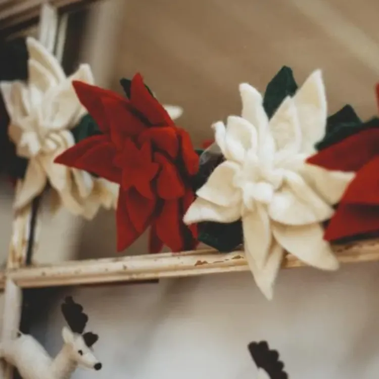 Discount Felt Poinsettia Garland Garlands