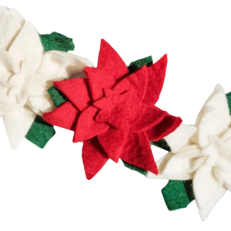 Discount Felt Poinsettia Garland Garlands
