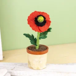 Clearance Felt Potted Flower Poppy Felt Flowers