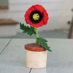 Clearance Felt Potted Flower Poppy Felt Flowers