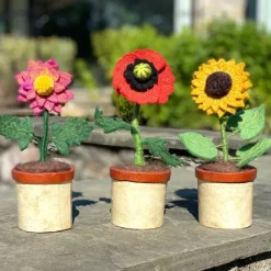 Clearance Felt Potted Flower Poppy Felt Flowers
