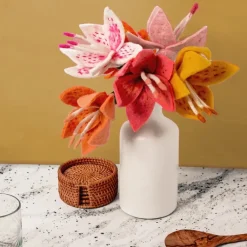 Outlet Felt Stargazer Lily White Felt Flowers