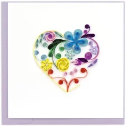 Fashion Floral Rainbow Heart Quilling Card Love Cards