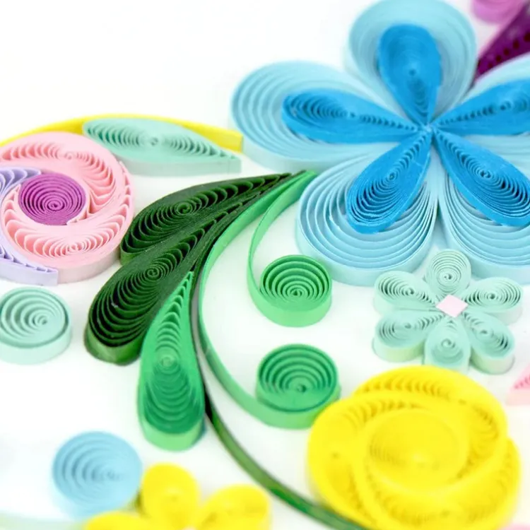 Fashion Floral Rainbow Heart Quilling Card Love Cards