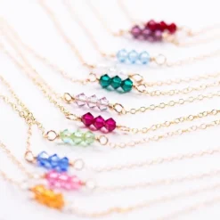 Sale Gold Birthstone Necklace Morse Code | Necklaces