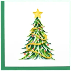 New Gold Garland Christmas Tree Quilling Card Christmas Cards