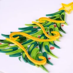New Gold Garland Christmas Tree Quilling Card Christmas Cards