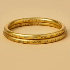 Best Gold Tone Love All Around Bangle Standard Bracelets & Cuffs