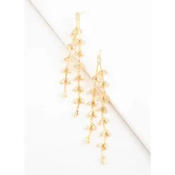 Hot Graceful Willow Zircon and Gold Dangle Earrings Fight Trafficking | Earrings