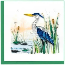 Hot Great Blue Heron Quilling Card Frame It! | Bird & Flower Cards