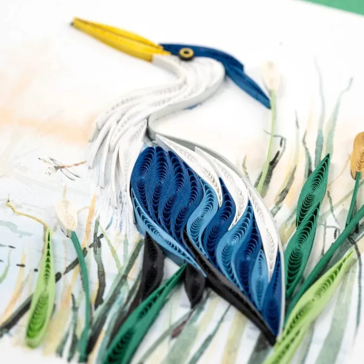 Hot Great Blue Heron Quilling Card Frame It! | Bird & Flower Cards