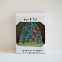 Hot Green Hummingbird on Blue with Pink Flower Night Light Lanterns & Night Lights