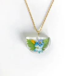 Clearance Half Moon Mixed Flower Necklace Necklaces