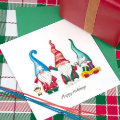 Outlet Holiday Gnomes Quilling Card Christmas Cards