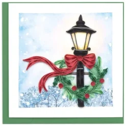 Online Holiday Lamp Post Quilling Card Christmas Cards