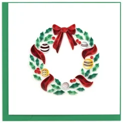 Outlet Holiday Wreath with Ornaments Quilling Card Christmas Cards