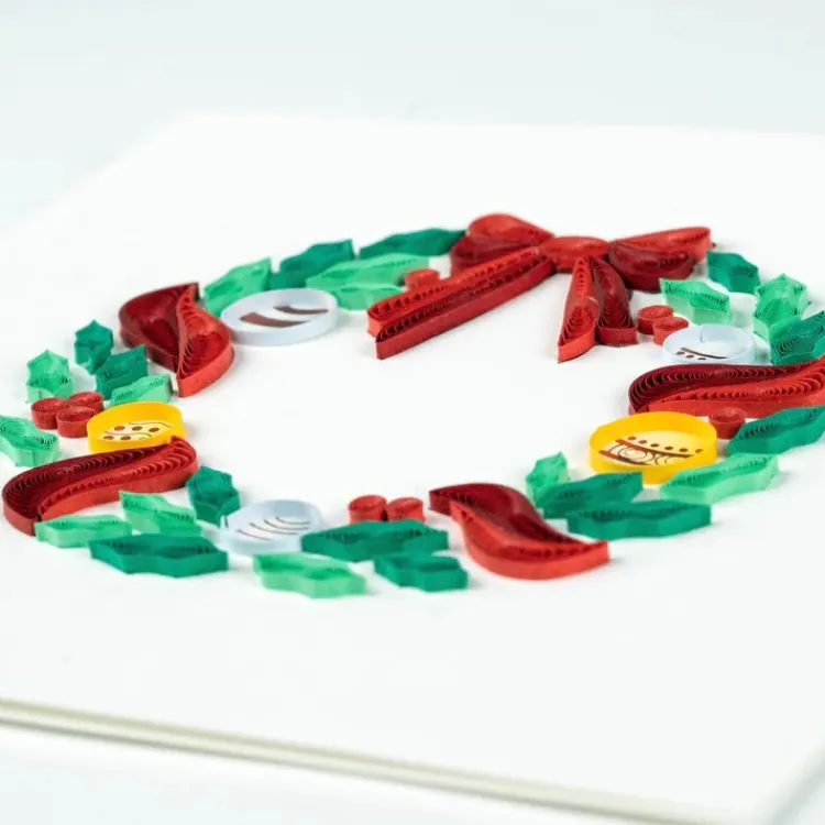 Outlet Holiday Wreath with Ornaments Quilling Card Christmas Cards