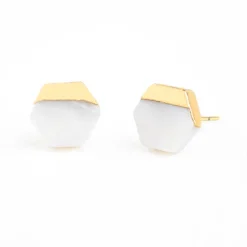 Clearance Honeycomb Mother of Pearl Studs Fight Trafficking | Earrings