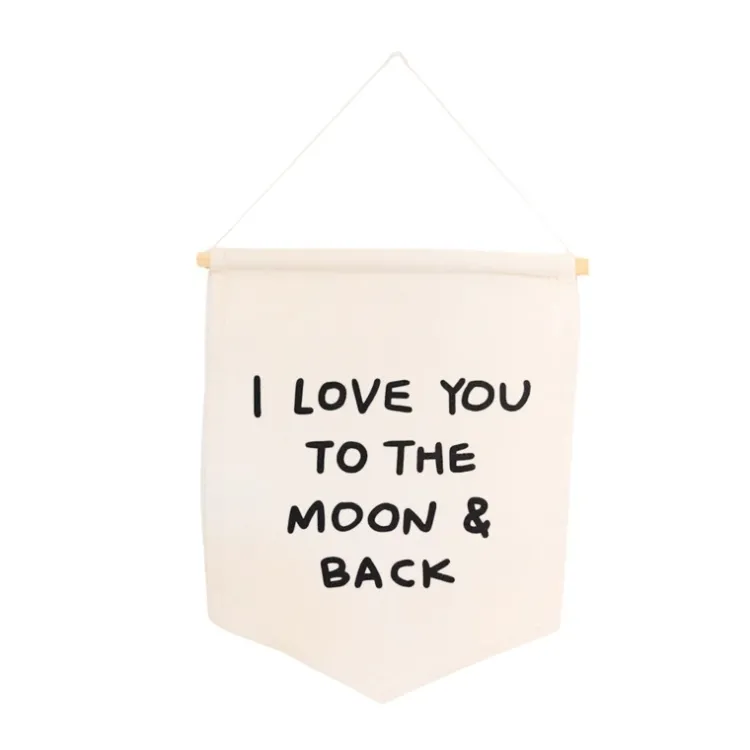 Online I Love You To The Moon and Back Canvas Hang Sign Wall Decor