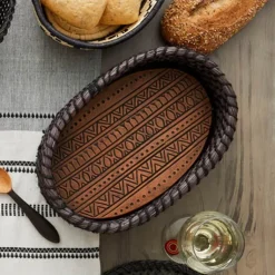 Fashion Indra Dark Bread Warmer Basket Tabletop | Bread Warmer Baskets