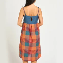 Discount Ivy Midi Dress Persimmon Plaid Dresses
