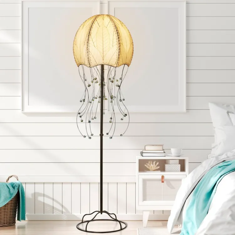 Discount Jellyfish Floor Leaf Lamp – Natural – preorder for est. ship 8/2025 Leaf Lamps