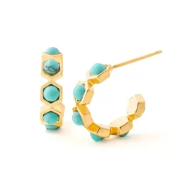 Discount Joyful Turquoise Small Hoop Earrings Fight Trafficking | Earrings