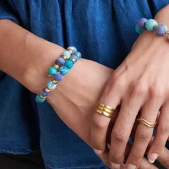 Best Kantha Azure Paillette Overlap Bracelet Kantha Jewelry | Bracelets & Cuffs