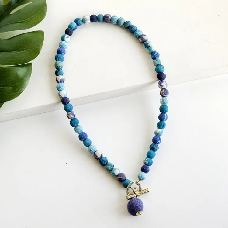 Outlet Kantha Azure Toggle Necklace Kantha Jewelry | Necklaces