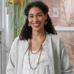 Clearance Kantha Capri Long Necklace Kantha Jewelry | Necklaces