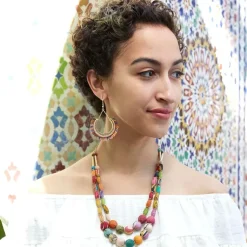 Clearance Kantha Cylinder Necklace Kantha Jewelry | Necklaces