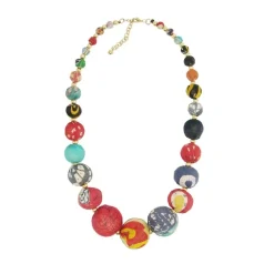 Fashion Kantha Graduated Bead Statement Necklace Kantha Jewelry | Necklaces