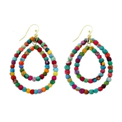 New Kantha Milieu Double Teardrop Earrings Kantha Jewelry | Earrings