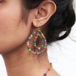 New Kantha Milieu Double Teardrop Earrings Kantha Jewelry | Earrings
